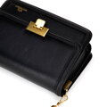 Skórzana torebka crossbody z łańcuszkiem czarna 100-4E-206-1G