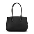 Skórzana torebka shopper z chwostem czarna 100-4E-229-1