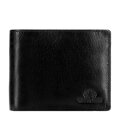 Skórzany męski portfel z rozkładanym panelem na karty czarny 21-1-040-L10