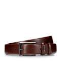 Skórzany pasek męski z klasyczną klamrą brązowy 99-8M-912-4