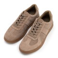 Sneakersy męskie ze skóry zamszowej ciemny beż 100-M-500-9