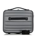 Średnia walizka i kosmetyczka z ABS-u żłobione szare 56-3A-652-01K