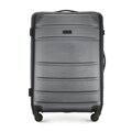 Średnia walizka i kosmetyczka z ABS-u żłobione szare 56-3A-652-01K