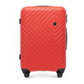 Średnia walizka z ABS-u z geometrycznym tłoczeniem czerwona 56-3A-752-30