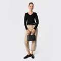 Sweter damski z wełny merino czarny 29-99-301-1