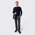 Sweter męski wełniany z okrągłym dekoltem granatowy 29-99-351-N