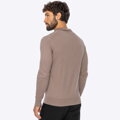 Sweter męski z bawełny z domieszką kaszmiru ciemny beż M0-99-106-9