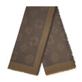 Damska chusta z bambusem w monogram brązowa 99-7D-002-K