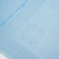 Damska chusta z bambusem w monogram jasnoniebieska 99-7D-002-8