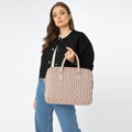 Torba na laptopa 14’’ ze skóry w pionowe pikowanie beżowa 99-4E-602-9