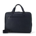Torba na laptopa 15,6” z ekoskóry o dwóch fakturach dwukomorowa granatowa 95-3P-007-7