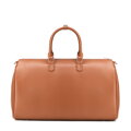 Torba podróżna damska z imitacji skóry z regulowanym paskiem brązowa 102-4Y-906-5