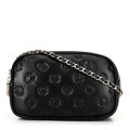 Dámska kožená crossbody na retiazke čierna 99-4E-305-1