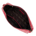 Kožená crossbody kabelka s razbou malinová 99-4E-307-33