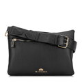 Trojpriehradová kožená crossbody kabelka, čierna 99-4E-013-1
