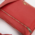 Trojpriehradová kožená crossbody kabelka, červená 99-4E-013-3