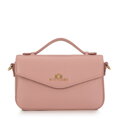 Dámska crossbody kabelka z hrachovej kože, ružová 99-4E-617-P