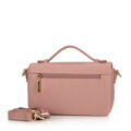 Dámska crossbody kabelka z hrachovej kože, ružová 99-4E-617-P