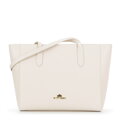 Damska torebka shopper ze skóry kremowa 100-4E-602-0