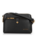 Damska torebka crossbody ze skóry dwukomorowa czarna 100-4E-631-1