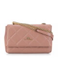 Damska torebka crossbody skórzana w romby różowa 99-4E-603-P