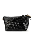 Dámska crossbody kabelka z kože s prešívaním, čierna 99-4E-635-1