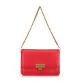 Skórzana crossbody z odpinanym łańcuszkiem czerwona 100-4E-207-3