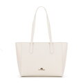 Damska torebka shopper ze skóry kremowa 100-4E-602-0