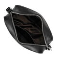 Kožená box crossbody kabelka, čierna 100-4E-634-1