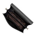 Skórzana crossbody z odpinanym łańcuszkiem czarna 100-4E-207-1