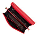 Skórzana crossbody z odpinanym łańcuszkiem czerwona 100-4E-207-3
