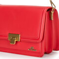 Skórzana crossbody z odpinanym łańcuszkiem czerwona 100-4E-207-3