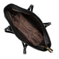Torebka shopper ze skóry z chwostem czarno - złota 100-4E-610-1G