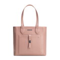 Torebka shopperka z imitacji skóry z kieszenią z przodu różowa 29-4Y-002-B55