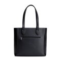 Torebka shopperka z imitacji skóry z kieszenią z przodu czarno - grafitowa 29-4Y-002-BG1
