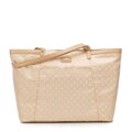 Žakárová shopper kabelka s monogramom, krémová 98-4E-905-0