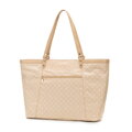 Žakárová shopper kabelka s monogramom, krémová 98-4E-905-0