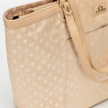 Žakárová shopper kabelka s monogramom, krémová 98-4E-905-0