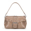 Damska crossbody z ekoskóry w dekoracyjne nity beżowa 100-4Y-207-9
