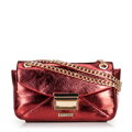 Minitorebka crossbody z połyskującej ekoskóry czerwona 100-4Y-216-3