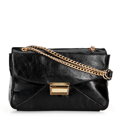 Dámska crossbody z lesklej ekokože čierna 100-4Y-217-1