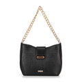 Damska torebka crossbody pleciona czarna 100-4Y-415-1
