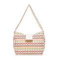 Damska torebka crossbody pleciona multikolor 100-4Y-415-X1