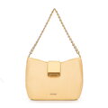 Damska torebka crossbody pleciona żółta 100-4Y-415-Y