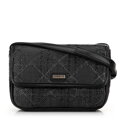 Pleciona crossbody z klapą mała czarna 100-4Y-432-1