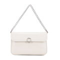 Dámska crossbody kabelka z ekokože s retiazkovým detailom Wittchen, krémová 101-4Y-435-0