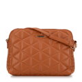 Dámska crossbody s geometrickým vzorom z ekokoža, svetlohnedá 99-4Y-605-5
