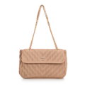 Crossbody z ekoskóry na łańcuszku beżowa 99-4Y-634-9