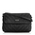 Damska crossbody w pionowe przeszycia z ekoskóry czarna 99-4Y-635-1