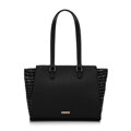 shopper kabelka s výplňou z buklé látky čierna 97-4Y-750-1